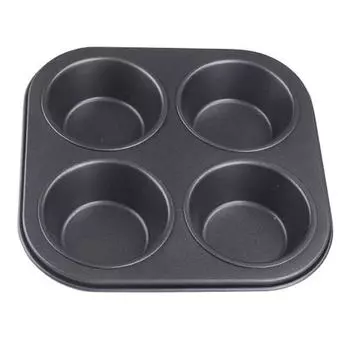 Формы для торта 19x19x3 см, 4 чашки, поднос для кексов, экологический чёрный