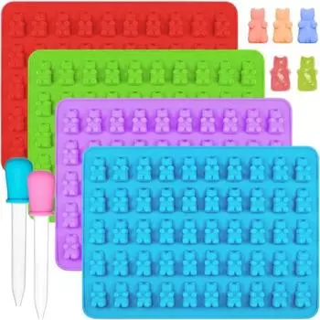 Формы для выпечки Reposteria Fudge 50-ячеечная конфета для самостоятельного изготовления инструментов для украшения торта, шоколадная форма для выпечки в виде капельницы для желейных мишек, силиконовая форма