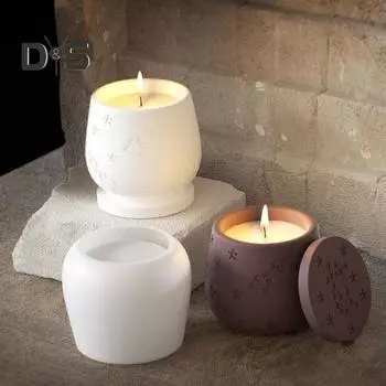 Формы из смолы с крышкой, силиконовые формы, подсвечники для бетона, литой воск, предотвращение утечки, держатель для цемента, праздничные украшения, центральный элемент стола белый