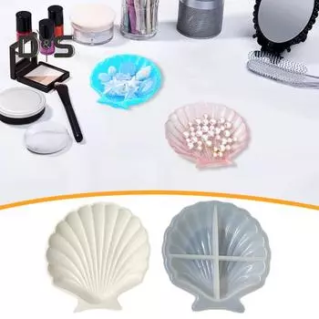 Формы из смолы Силиконовая форма для лотка в форме ракушки для DIY Раковина Пластина для хранения ювелирных изделий Многоразовые формы для чаш из смолы Силиконовые формы для мыла и эпоксидной смолы для украшения дома белый