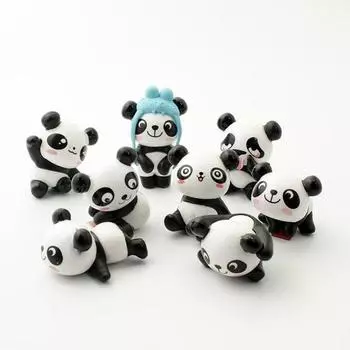 Forres Terrarium Panda Mini Figure Set of 8, корейский автомобиль acces