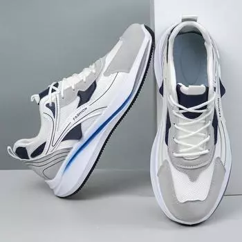 Forrest Gump мужские туфли осенние кожаные водонепроницаемые универсальные повседневные мужские беговые дорожные нескользящие спортивные увеличивающие приливные туфли для папы 39 белый