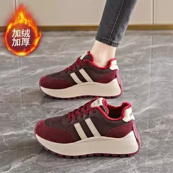 Forrest Gump shoes women s 2024 winter Korean version new velvet cotton shoes female student sports dad shoes platform casual shoes 35