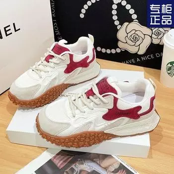 Forrest Gump shoes women s feet show small color matching dad shoes 2025 spring new versatile sports casual shoes dad shoes women 35 жёлтый