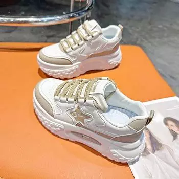 Forrest Gump shoes women s shoes new spring and autumn popular thick-soled little white dad sports shoes women s board shoes 35 чёрный