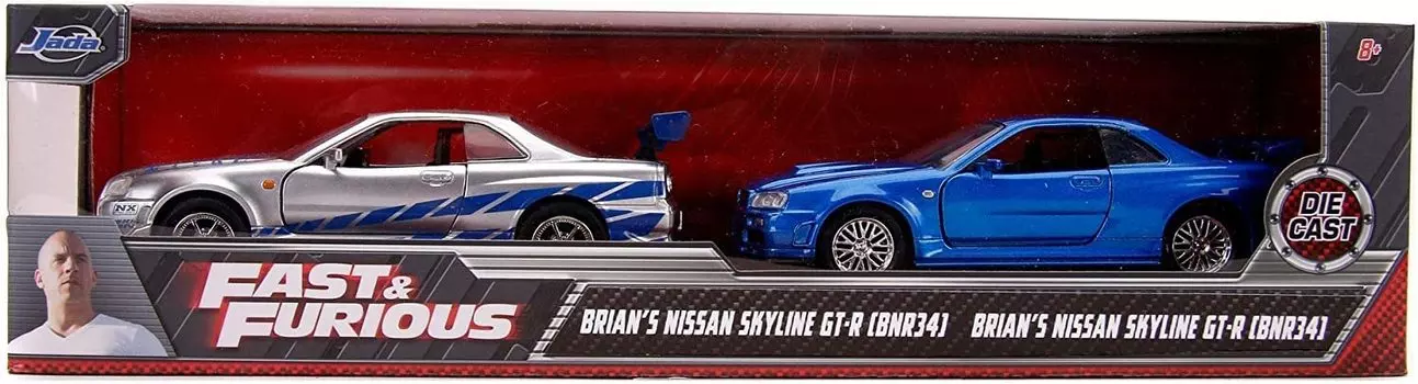Форсаж Nissan Skyline R34 Silver Nissan R34 Blue Литые игрушки для детей и взрослых Товар Литые модели и GT-R Брайана и GT-R 132 - Машина, Категория синий