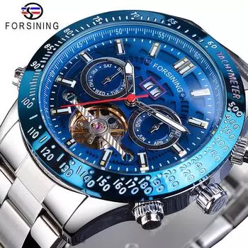 Forsining Новые лучшие мужские часы для моды и отдыха Многофункциональные многофункциональные полностью автоматические механические часы Tuchang
