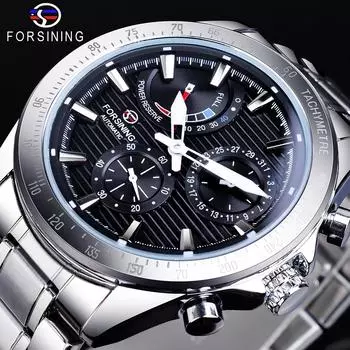 Forsining Водонепроницаемые многофункциональные механические часы Мужские модные механические часы