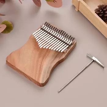 Фортепиано с 17 клавишами для большого пальца, камфорное дерево C тон с сумкой для переноски, музыкальная книга, наклейки с музыкальной гаммой, тюнинг