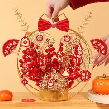 Фортуна Фрукты Моделирование цветов Яркие цвета создают атмосферу Хороший символизм Украшение Цветочная корзина Орнаменты D