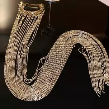 FORWOT Блестящие заколки для волос со стразами для женщин Бижутерия Длинная кисточка Кристальные аксессуары для волос Свадебные банкетные украшения Заколки