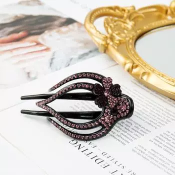FORWOT Стразы Заколка для волос Цветок Утконос Заколки-крабы для волос Ретро Заколки для женщин Сверкающий хвост Аксессуары для волос Головные уборы