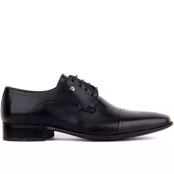 Fosco - Черные кожаные мужские классические туфли из неолита