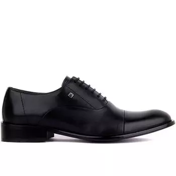 Fosco - Черные кожаные мужские классические туфли из неолита