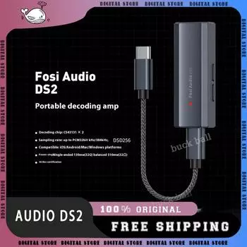Fosi Audio Ds2 Ds512 DAC усилитель для наушников Mini Audio Hifi 3,5 мм и 4,4 мм Двойные выходы Custom Support 32bit/768khz Usb DAC Amp