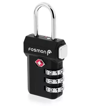 Fosmon из TSA Dial Американское управление по безопасности и транспорту Безопасность 3 Зарубежный багаж Кража молнии для велосипедов (Набор 4) Замок, замок,