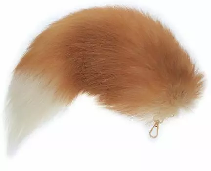 Fosrion Real Fox Tail Fur Hair Cat Bite Catch Hunting Toy Tail (Оранжевый, Только) оранжевый