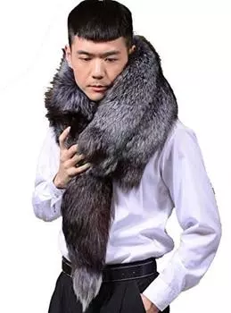 Fosrion Winter Real Hole Silver Arctic Fox Fur теплый шарф шаль накидка жилет размер США 120-130 см