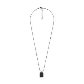 Fossil ALL STACKED UP Black Agate Pendant JF04601040 Men s Necklace,