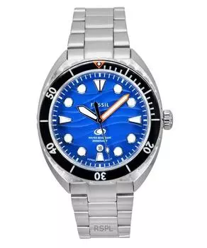 Fossil Breaker Нержавеющая сталь Синий циферблат Кварцевые дайверские часы FS6064 200M мужские синий