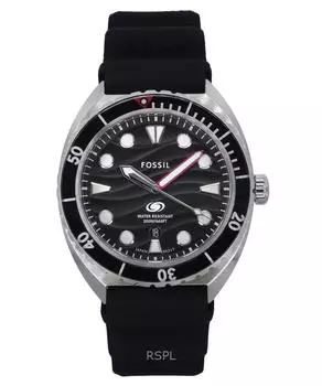 Fossil Breaker силиконовый ремешок черный циферблат кварцевые дайверские часы FS6062 200M мужские чёрный