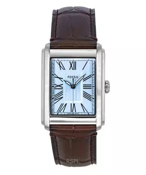 Fossil Carraway Кожаный ремешок Синий циферблат «солнечные лучи» Кварцевые часы FS6110 Мужские синий