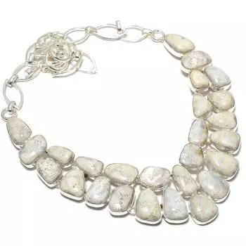 Fossil Coral Gemstone Handmade 925 Silver Jewelry Necklace 18 JCN409-33