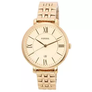 Fossil Jacqueline Кварцевые женские часы из нержавеющей стали с розовым золотом и тональным циферблатом ES5252SET с подарочным набором