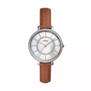 Fossil Jocelyn 36 мм коричневый ремешок из телячьей кожи корпус кварцевые MOP циферблат аналоговые часы ES4454 женские