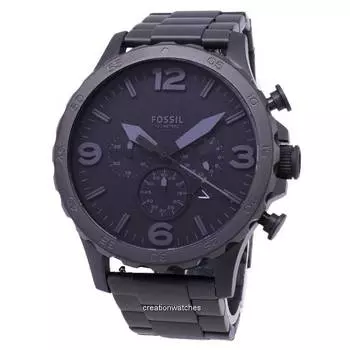 Fossil Nate Chronograph Черный циферблат Черные мужские часы с ионным покрытием JR1401 чёрный