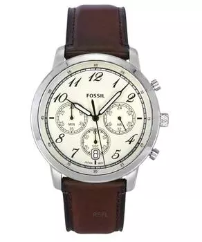 Fossil Neutra Chronograph Кожаный ремешок с кремовым циферблатом Кварцевые мужские часы FS6022 кремовый