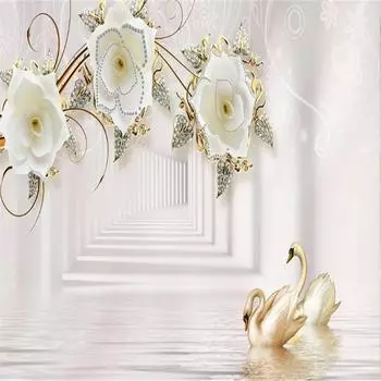 Фото 3d цветочные обои 3d рельефные цветочные настенная роспись гостиной спальни настенная наклейка домашний декор 200 cm(W) x 140 cm(H)