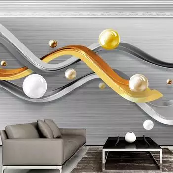 Фото обои Современная большая фреска 3d трехмерные шарики в полоску обои для гостиной ТВ фон настенная живопись 200 cm(W) x 140 cm(H)