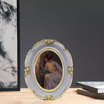 Фото Смола Цветок Винтаж Овальная Картина Висит Домашний Декор Ретро Стиль 4x6 Inch