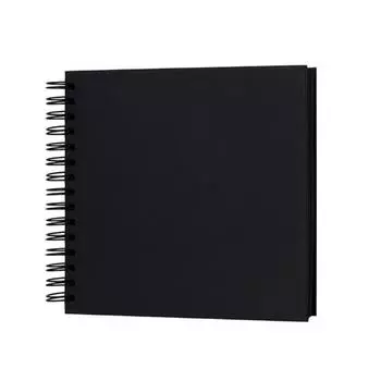 Фотоальбом Альбом для вырезок Крафт-бумага Альбом для вырезок Гибкая конструкция катушки DIY Книга памяти для семейной свадьбы чёрный