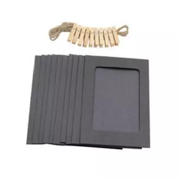 Фотоальбом из крафт-бумаги своими руками, украшение для дома, комбинированная бумажная рамка с зажимами, бумажные рамки для картин чёрный