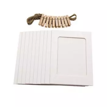 Фотоальбом из крафт-бумаги своими руками, украшение для дома, комбинированная бумажная рамка с зажимами, бумажные рамки для картин белый