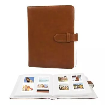 Фотоальбом Mini Instax Album 256 Pocket Подходит для Fujifilm Instax Mini 7 Mini 8 Mini 9 Mini 12 Mini 11 Чехол из искусственной кожи Коричневый фотоальбом Карточка