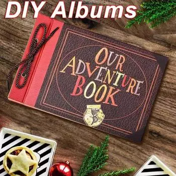 Фотоальбом Сделай сам Фотоальбом ручной работы Альбом Наши приключения Книга Ретро-альбом из крафт-бумаги Годовщина Свадьба Память Подарок на День матери