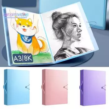 Фотоальбом со стразами A3, 60 страниц, прозрачные карманы, дизайн с пряжкой, удобная защита при переноске, устойчивая к трещинам папка фиолетовый