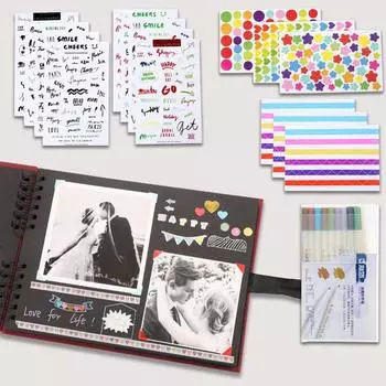 Фотоальбомы, 80 страниц, книги памяти, крафт-бумага формата А4, сделай сам, скрапбукинг, картина, свадьба, годовщина, день рождения, детский подарок любовнику чёрный