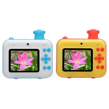 Фотоаппарат мгновенной печати 1080P 8MP фронтальная и задняя съемка многофункциональная тепловизионная камера MP3-плеер подарок Yellow