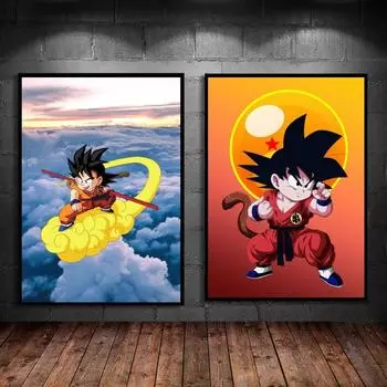 Фотографии персонажей аниме Dragon Ball Goku, подарки на день рождения, детские фигурки, украшение на стену, современный домашний декор для детской спальни 21cm30cm NoFrame