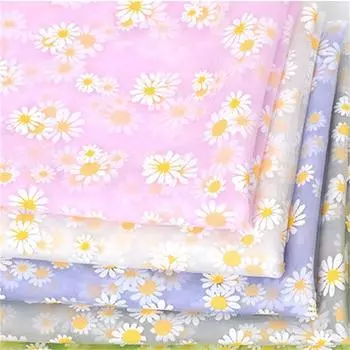 Фотография DIY Маленькая ромашка Свадебное платье Юбка Одежда Марлевая ткань Фон Ткань 100*150cm
