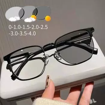 Фотохромные очки, блокирующие синий свет, модные ультралегкие очки для близи, меняющие цвет, интеллектуальные очки высокого класса 0