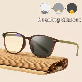 Фотохромные очки для чтения с защитой от синего света Новые очки для чтения с высокой четкостью и ультрасветовыми линзами для пресбиопии Очки с защитой от ультрафиолетового излучения 4.0