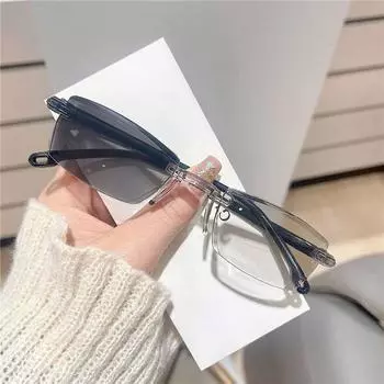 Фотохромные очки для чтения со скошенными линзами, блокирующие синий свет, сверхлегкие очки унисекс по рецепту 1PC