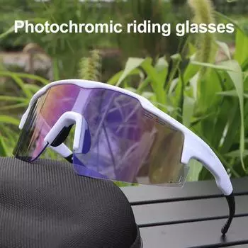 Фотохромные очки для езды на велосипеде с защитой от ультрафиолета, ветрозащитные, легкие, мужские и женские, для бега, для горного велосипеда, спортивные очки чёрный/жёлтый