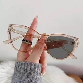 Фотохромные очки с защитой от синего света, женские и мужские кошачьи глаза, обесцвеченные синие светящиеся очки, прозрачные солнцезащитные очки, меняющие цвет Anti blue light