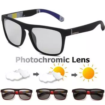 Фотохромные солнцезащитные очки мужские квадратные мужские классические солнцезащитные очки для езды на открытом воздухе очки для езды без поляризации